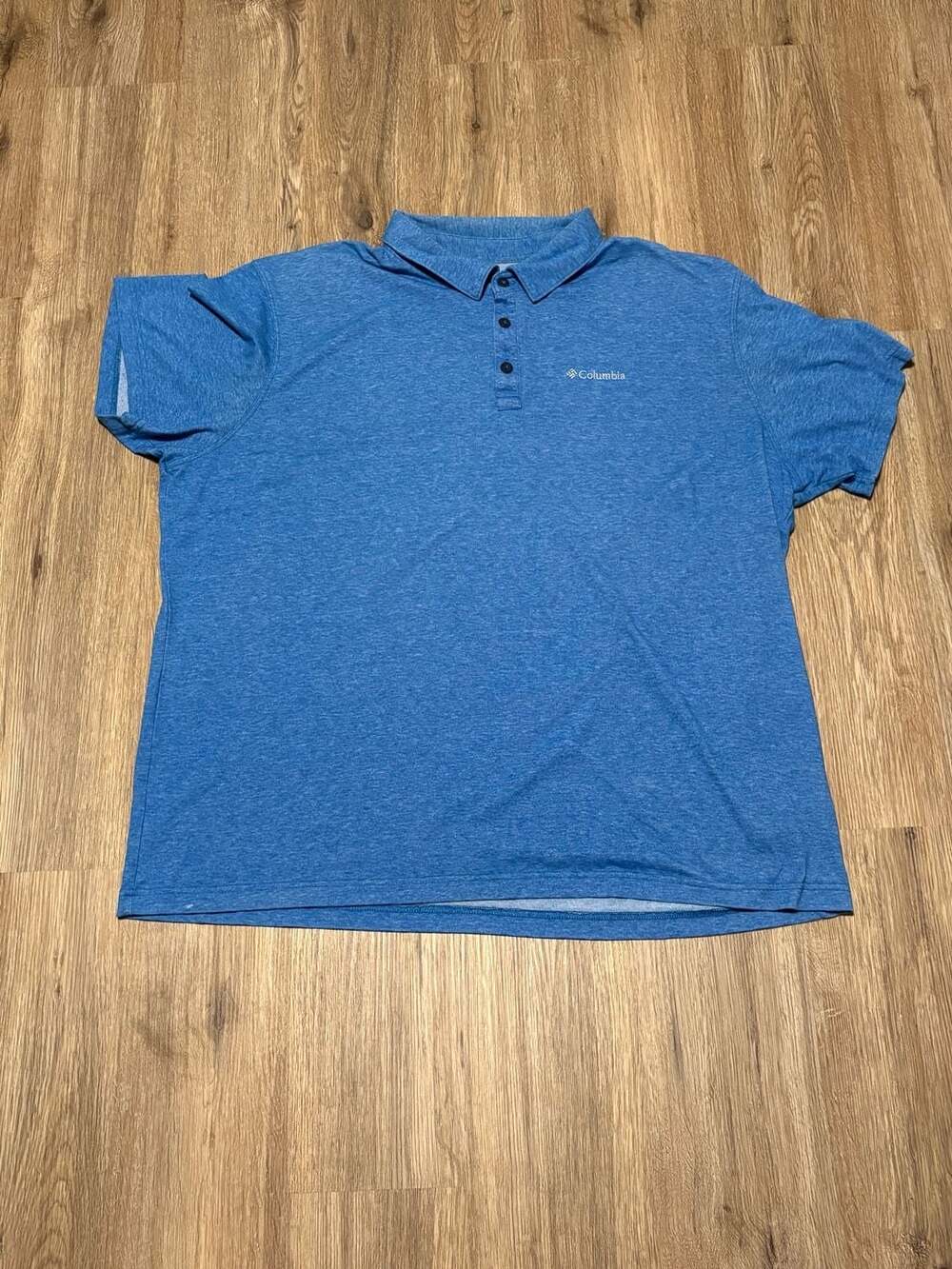 Columbia Tech Trail Polo Shirt Size XXL/2TG Blue Heather